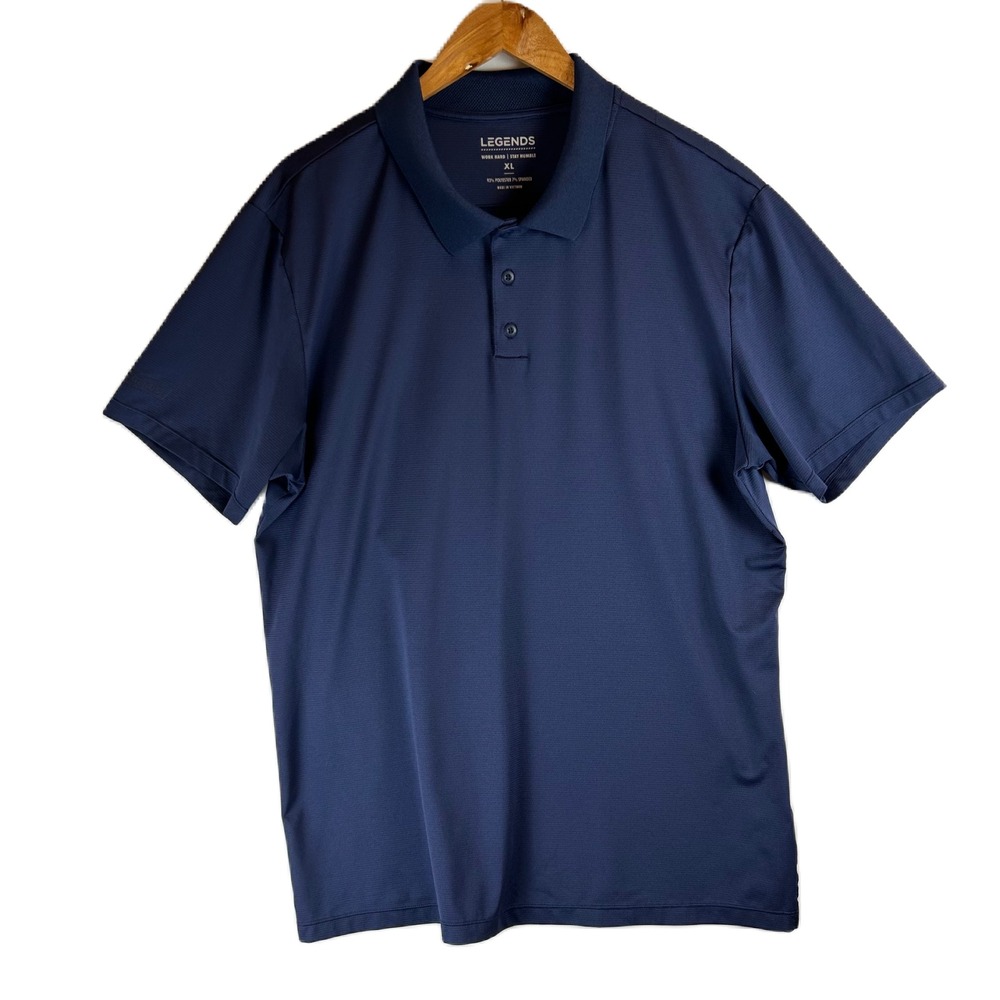 Legends Polo Mens XL Navy Blue Short Sleeve Performance Golf SSM00T021